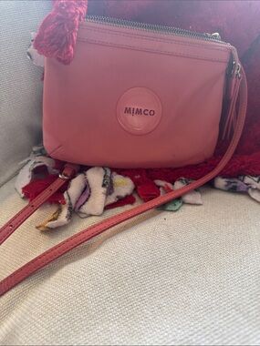 MIMCO Coral-Pink Leather Crossbody Bag